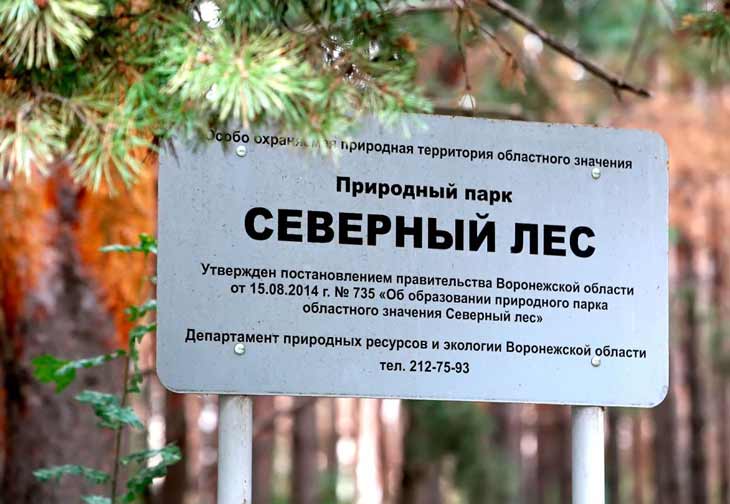 Табличка природный парк северный лес