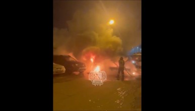 Четыре машины вспыхнули на Московском проспекте