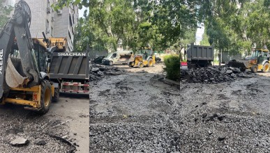В Коминтерновском районе продолжаются работы по благоустройству тротуарной сети