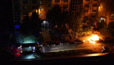 На Шишкова сгорел Ниссан. Воронеж Северный район