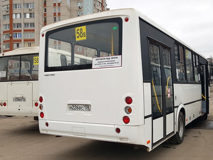 Временно изменен маршрут автобуса № 58в. Воронеж Северный район